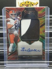 2025 Panini Select Dillon Gabriel Jumbo Rookie Sig Swatches Tie-Dye Auto /25