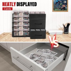 5-Tier Trading Card Display Stand,Large Card Display Case with 2 Drawers & 9 …