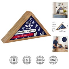 Triangular Flag Display Box: Durable Barn Wood Frame for 3×5′ Ceremonial Flags