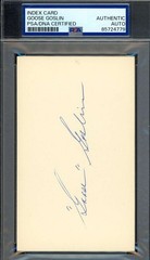 Goose Goslin PSA DNA Coa Signed 3×5 Index Card Autograph