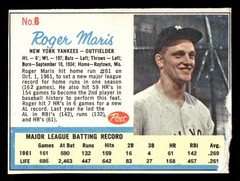 Roger Maris 1962 Post Cereal Set-Break #6b New York Yankees