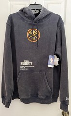 BRAND NEW Denver Nuggets New Era Hoodie Size LARGE Vintage Black NBA Pullover