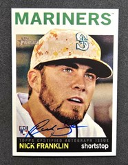 Nick Franklin 2013 Topps Heritage Rookie Real One Auto Blue Ink MARINERS RC