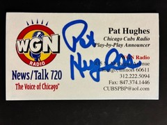 PAT HUGHES autograph CHICAGO CUBS Signed Business Card BASEBALL MLB HOF