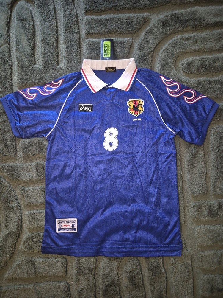 Retro International Football Shirt #8 Home Blue Mens X Large