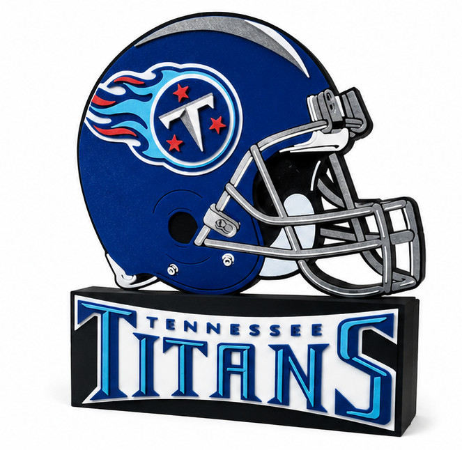 Tennessee Titans 3D Printed Helmet Sign Wall or Desk Football Decor