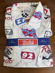 50s Norris Casuals Novelty Print Shirt Darlington NASCAR Southern 500 Rebel 300