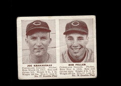 1941 Double Play (R330) 77-78 Joe Krakauskas / Bob Feller Indians Poor Condition