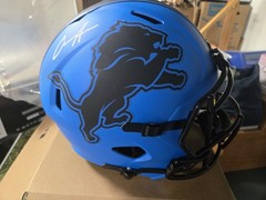AIDAN HUTCHINSON SIGNED DETROIT LIONS HELMET ALT SPEED REPLICA HELMET BECKETT