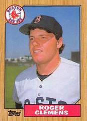 Roger Clemens 1987 Topps 340 Boston Red Sox Baseball Card