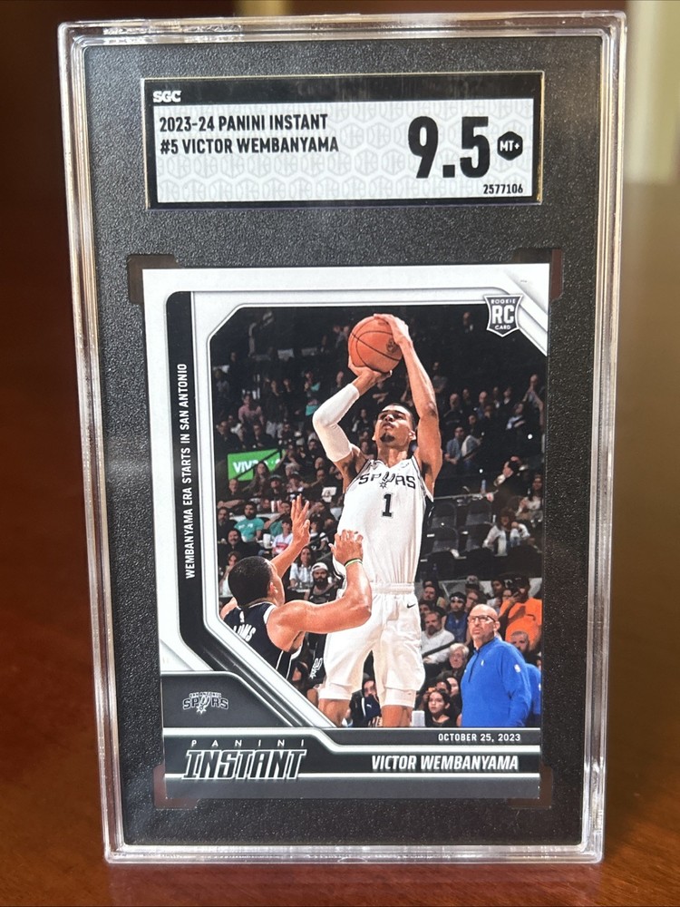 VICTOR WEMBANYAMA ROOKIE 2023-24 Panini Instant #5 SP/44142 SGC 9.5 MINT+ SPURS