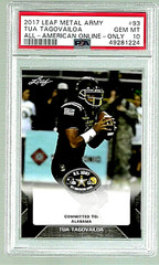2017 LEAF METAL ARMY ALL AMERICAN CARD #93 TUA TAGOVAILOA RC PSA 10 ONLINE ONLY