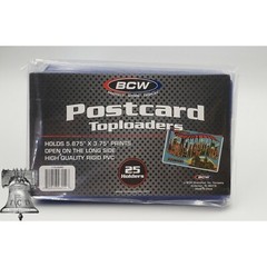25 BCW Regular Postcard Holder RIGID Toploader Case Prints Foreign Currency