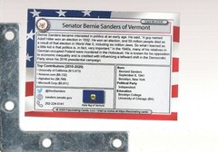 Fascinating Cards 2020 US Congress #90 Bernie Sanders IND VERMONT SENATE POTUS?