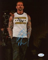 *HANDS IN POCKETS WALKING TO RING* WWE WWF NXT CM PUNK SIGNED 8×10 ACOA AUTO