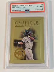 1996 Leaf Gold Stars #4 Ken Griffey Jr. /2500 – PSA 8 (NM-MT)