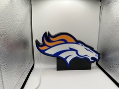 Denver Broncos Illuminated Display Unit – 3D Printed LED Lightbox for NFL Fans