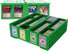 Collectible Card Bin (2-Pack, Green) | Holds 3200 Cards Each | Includes 4 Divide
