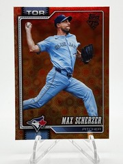 2026 Topps Series 2 Max Scherzer Sunburst Orange Rainbow Foil Blue Jays #569