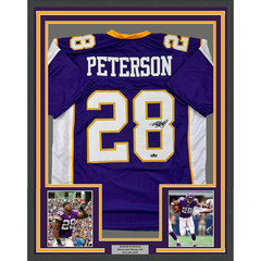 Framed Facsimile Autographed Adrian Peterson 35×39 Minnesota Reprint Jersey