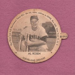 1954 DIXIE LIDS HENDLER’S ICE CREAM AL ROSEN (CLEVELAND INDIANS) RIGHT TAB