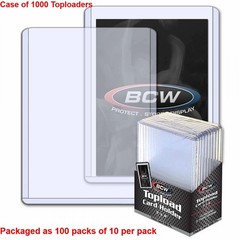 BCW 3 x 4 x 2.75mm 108 pt Thick Trading Card Toploaders Case of 1000 Holders