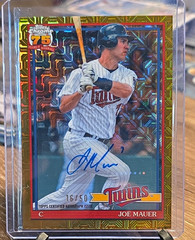 Topps 2020 Topps Chrome Gold Joe Mauer Autographed #91C2-42 /50 Minnesota Twins