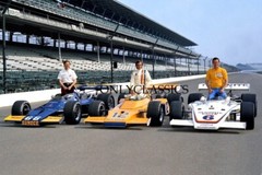 1972 INDY 500 AUTO RACE MARK DONOHUE PETER REVSON BOBBY UNSER 12X18 PHOTO POSTER