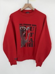 Vintage University Of Utah Utes Sweatshirt Red 1993 Freedom Bowl Jansport Sz XL
