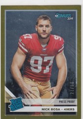 2019 panini donruss rated rookie nick bosa #318 press proof gold /50 49ers ZW