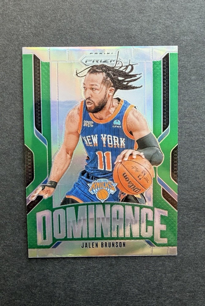 Jalen Brunson Green Prizm Dominance 2024-25 Panini Prizm #17 New York Knicks