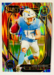 2024 Panini Select Ladd McConkey ORANGE BLACK Shock Prizm RC #268 Club Chargers!