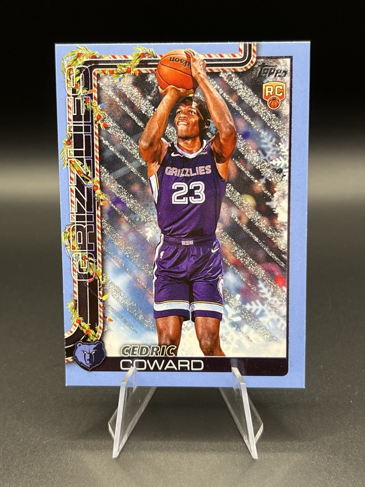 2025-26 Topps Holiday – Cedric Coward #H171 Holiday Light Blue & White Rookie
