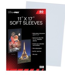50 Pk ULTRA PRO 11″x17″ PREMIUM SOFT SLEEVES Fit Topload Photo Clear 11×17 Print