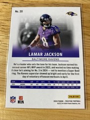2024 Panini Prestige – Lamar Jackson #20 Xtra Points Sunburst