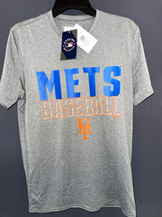Majestic MLB New York Mets Gray/Blue/Orange Short Sleeve T-Shirt Size S