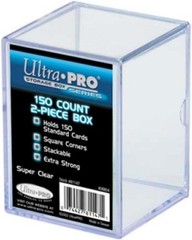 Clear 150-Count 2-Piece Acrylic Trading Card Storage Box – Stackable Deck Case