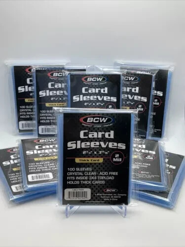 1000 BCW THICK Trading Sport Baseball / Gaming Card Sleeves Soft Bags Acid Free