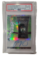 2018 Panini Select JAYSON TATUM In Flight Signatures AUTO NEON GREEN /35 PSA 10