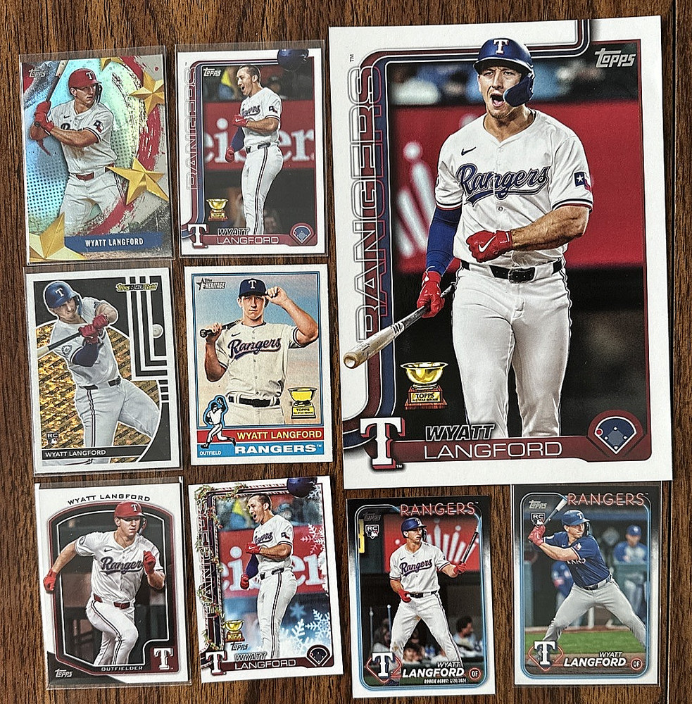 WYATT LANGFORD RC Cup OVERSIZE (5.75×8) 2025 TOPPS OTC-18 + 8 other cards 💥⚾