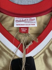 Philadelphia 76ers Jersey Mens Large Gold NBA Allen Iverson Mitchell & Ness NWT