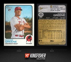 2022 Topps Heritage High Number SP Hunter Greene Rookie RC #694 Cincinnati Reds