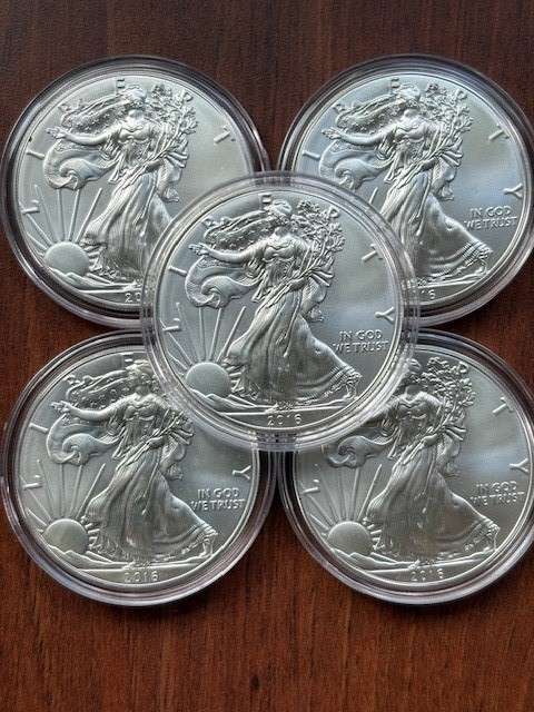 Lot (5) BU American Siver 👌Eagiles 1 0 z .999 Random Year 2014 -2026