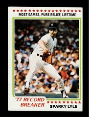 1978 Topps #2 SPARKY LYLE RB New York Yankees RECORD BREAKERS VG/EX
