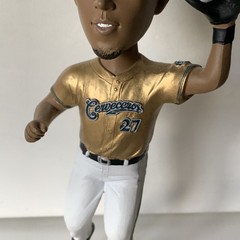 8” Carlos Gomez 2013 Bobblehead Milwaukee Brewers No.27 Gold and White Uniform