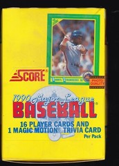 1990 Score Baseball Wax Box 36 Sealed Packs Average of 3 Bo Jackson B&W 597