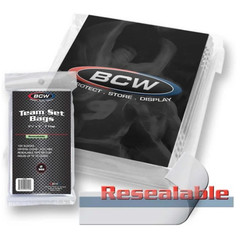 BCW Resealable Team Set Bags – 1 Pack (100) Count – 2 Mil Sleeves – Brand New