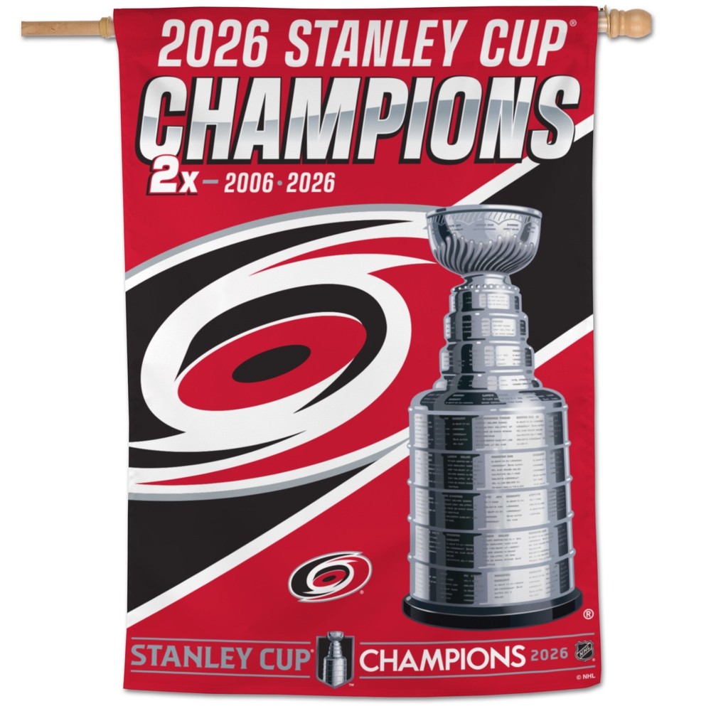 2025-2026 NHL Stanley Cup Champions Carolina Hurricanes Single Sided Banner