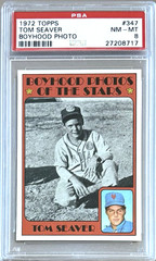 1972 TOPPS #347 TOM SEAVER HOF PSA 8 NM-MT METS ** BOYHOOD PHOTO
