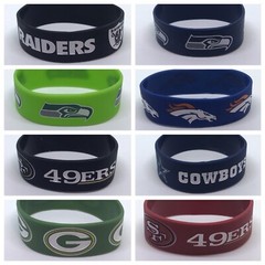 1 (One) NFL Football Silicone Wristband Bracelets Choose Your Team Free Shipping